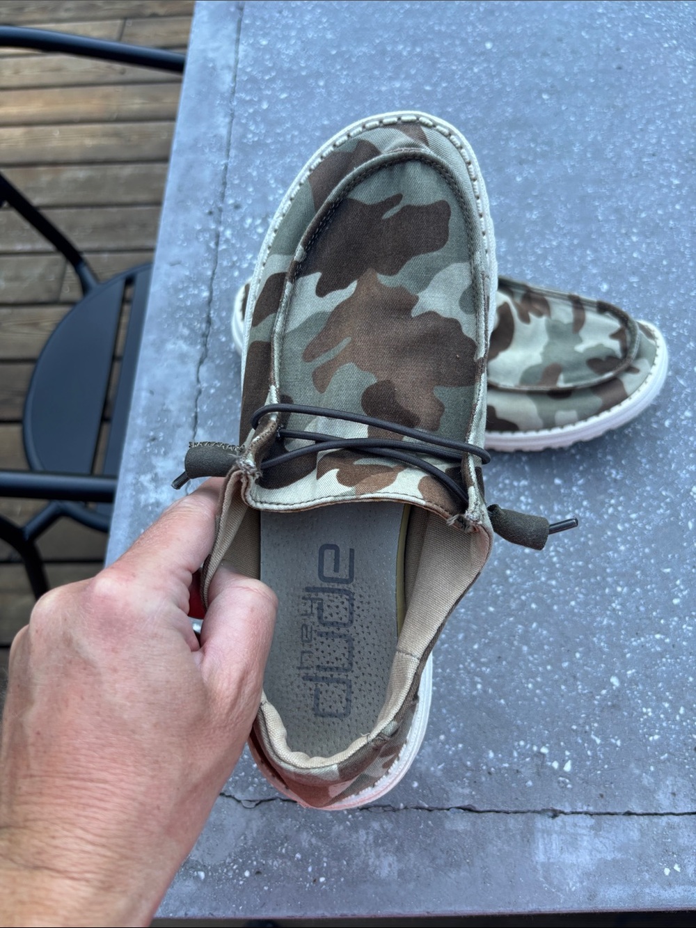 Hey Dude Women's Wendy Camouflage Slip-On Moccasins - Tan/Green - Picture 7 of 10